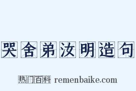 哭舍弟汝明造句是什么意思的图片